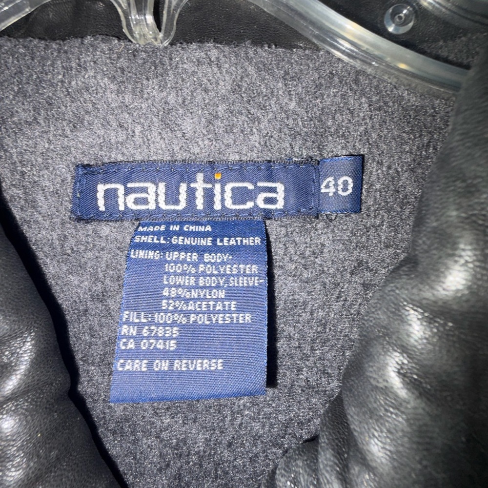 Vintage Nautica Black Leather Jacket - Picture 2 of 11